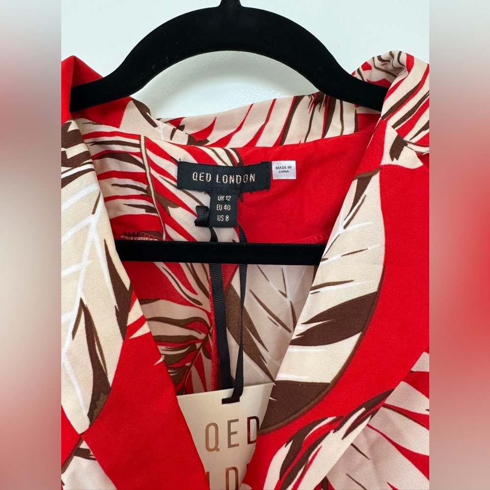 QED Red Leaf Print Maxi Dress - Picture 3 of 11